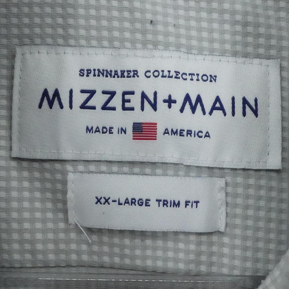 Mizzen + Main Shirt Mens 2XL‎ Trim Fit Gray Spinnaker Collection Button Up USA - Picture 4 of 16